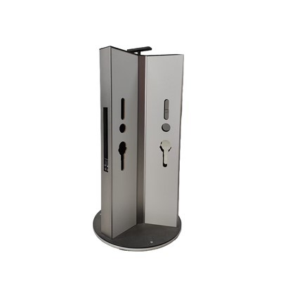 Présentoir minimaliste de serrure de porte en bois